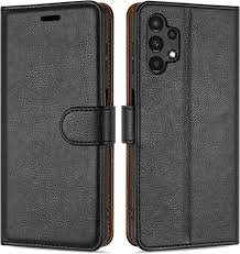 For Samsung Galaxy A13 4G Anti-scratch Anti-fall PU Leather Wallet Case - Black
