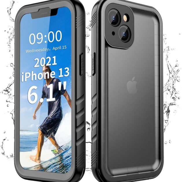Coque étanche Cozycase pour iPhone 13 - Protection intégrale à 360° contre les chocs et la poussière - Résistance aux chutes jusqu'à 2 m - Protection renforcée pour l'écran et l'appareil photo