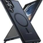 Coque magnétique ivoler noire mate pour Samsung Galaxy S22 Ultra 5G compatible MagSafe