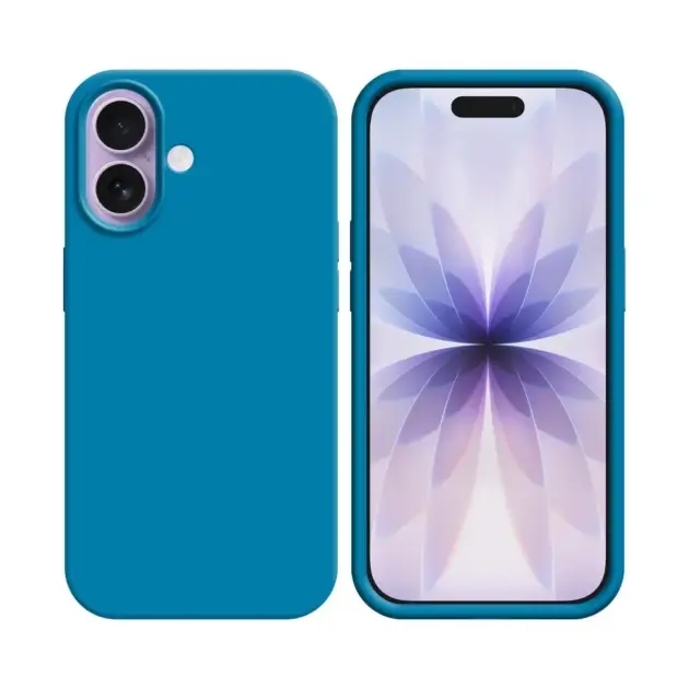 Coque Silicone Compatible pour Apple iPhone 17 (#16) Bleu Ciel