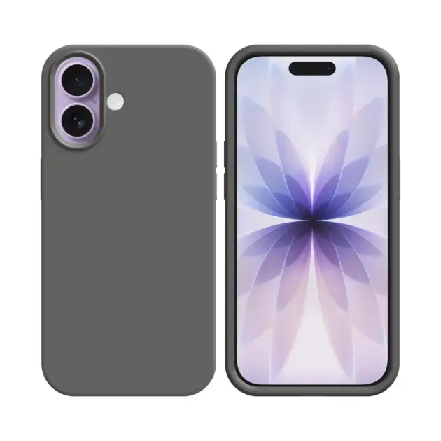 Coque Silicone Compatible pour Apple iPhone 17 (#34) Gris Foncé