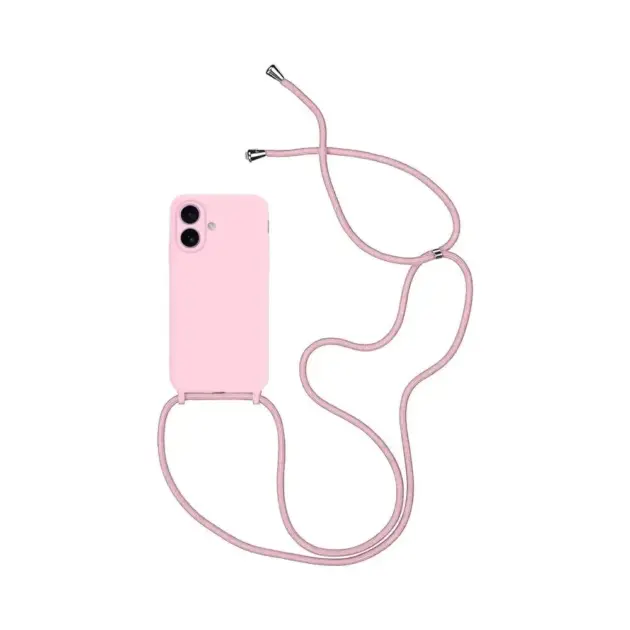 Coque Silicone avec Cordon Apple iPhone 17 (#02) Rose