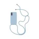 Coque Silicone avec Cordon Apple iPhone 17 (#03) Bleu Clair