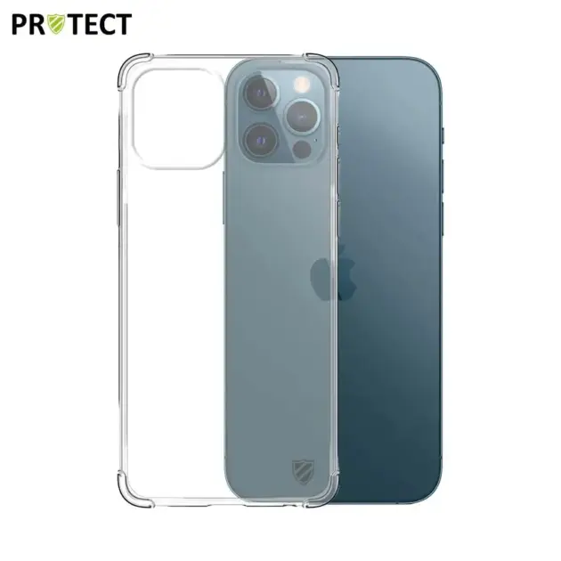 Coque Silicone Renforcée PROTECT pour Apple iPhone 12 Pro & iPhone 12 Transparent