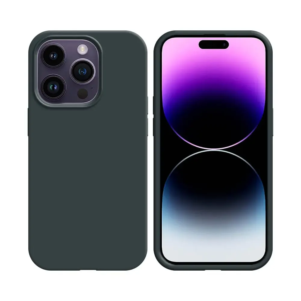 Coque Silicone Compatible pour Apple iPhone 14 Pro Max Noir