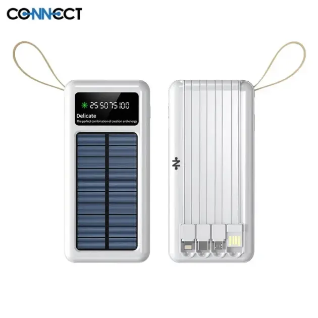 Batterie Externe Solaire CONNECT 10 000 mAh Blanc