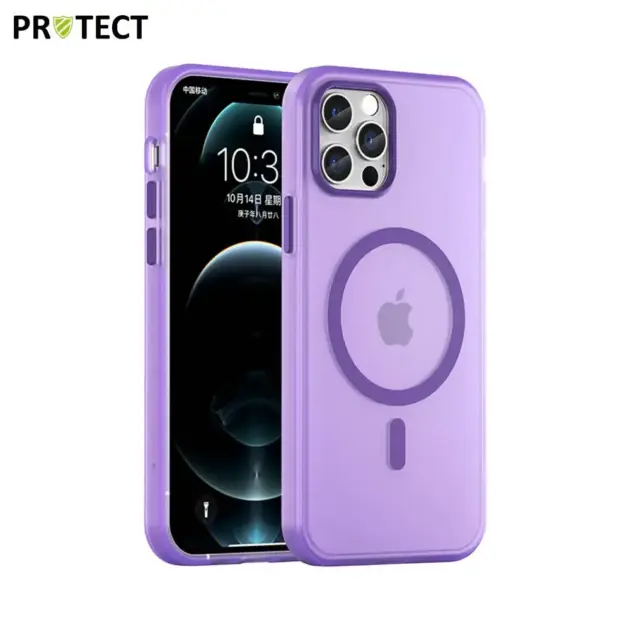 Coque de Protection MF-006 MagSafe PROTECT pour Apple iPhone 12 & 12 Pro Violet Foncé