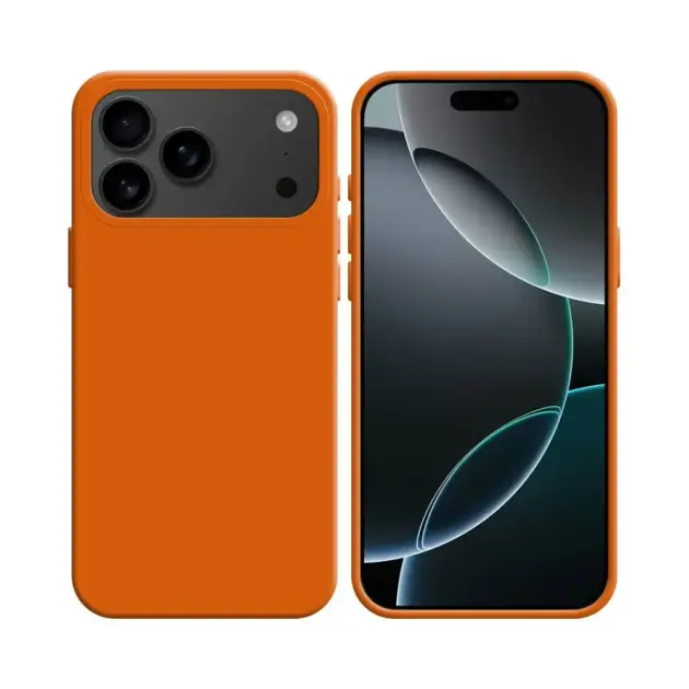 Coque Silicone Compatible pour Apple iPhone 17 Pro Max Orange