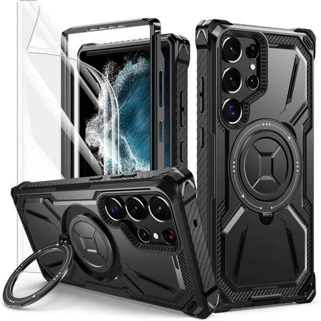 Coque de Protection Militaire avec Support Magnétique pour Samsung Galaxy S26 Ultra Noir