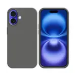 Coque Silicone Compatible pour Apple iPhone 16 Gris Foncé