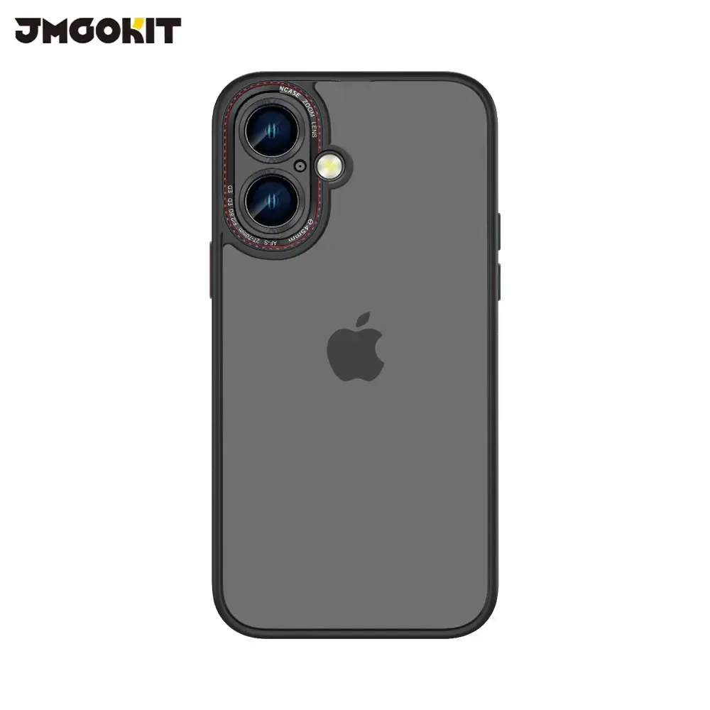 Coque de Protection Canon Lens JMGOKIT pour Apple iPhone 16 Noir