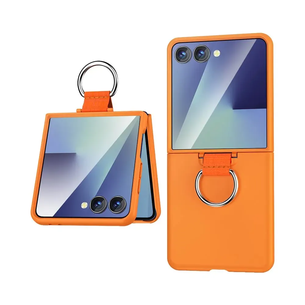 Coque de Protection avec Anneau pour Samsung Galaxy Z Flip 8 Orange (SM-F776)