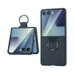 Coque de Protection avec Anneau pour Samsung Galaxy Z Flip 8 Bleu Marine (SM-F776)