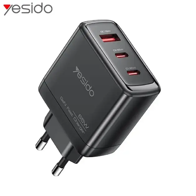 Chargeur Secteur Multi GaN Yesido YC144C 65W Noir