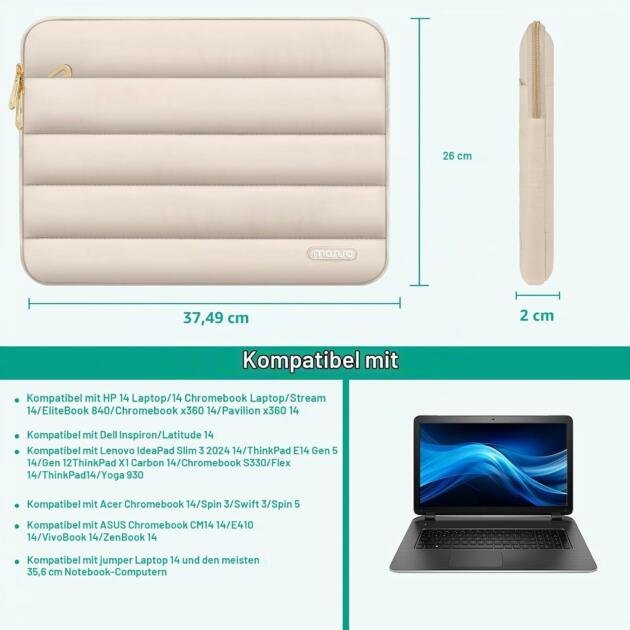 Sacoche Ordinateur Portable MOSISO Puffy 14 Pouces