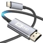 Câble USB-C vers HDMI 4K UHD 2m — Compatible Thunderbolt 4/3, MacBook, Samsung Galaxy, Surface