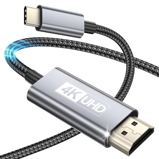 Câble USB-C vers HDMI 4K UHD 2m — Compatible Thunderbolt 4/3, MacBook, Samsung Galaxy, Surface