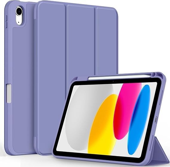 Housse de Protection avec Porte-Crayon pour Apple iPad 11e génération (A16) et iPad 10e génération 11" Lilas