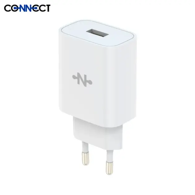 Chargeur Secteur USB CONNECT Charge Rapide 18W QC3.0 Blanc