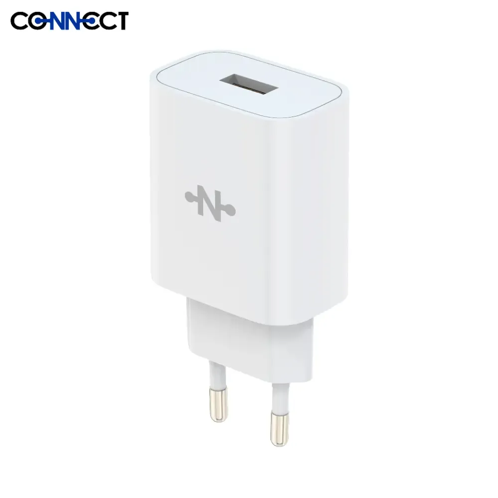 Chargeur Secteur USB CONNECT Charge Rapide 18W QC3.0 Blanc