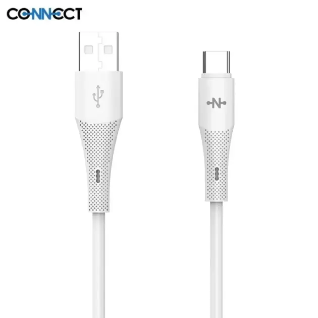 Câble USB-A vers USB-C CONNECT 24W 1m Blanc