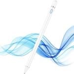 Stylet Actif Pointe Fine 1,5mm pour Écran Tactile iPad et Smartphones Blanc