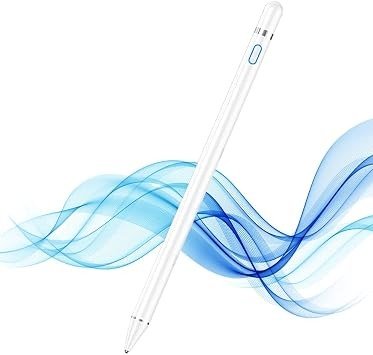 Stylet Actif Pointe Fine 1,5mm pour Écran Tactile iPad et Smartphones Blanc
