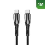 Câble USB-C vers USB-C Alliage Métallique Rixus RXUC30C Gris Métal