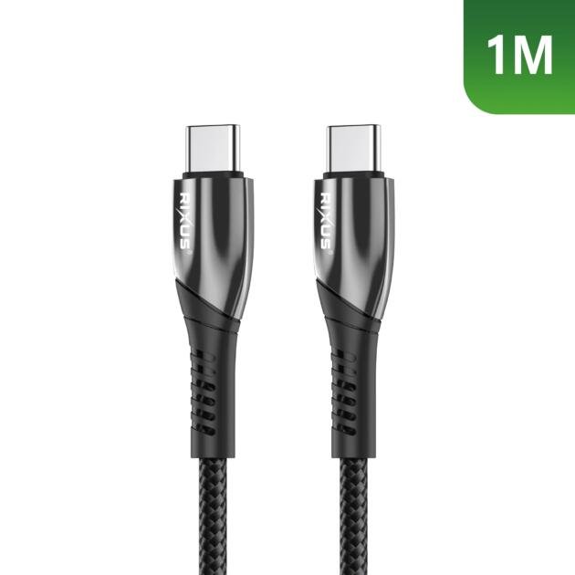 Câble USB-C vers USB-C Alliage Métallique Rixus RXUC30C Gris Métal