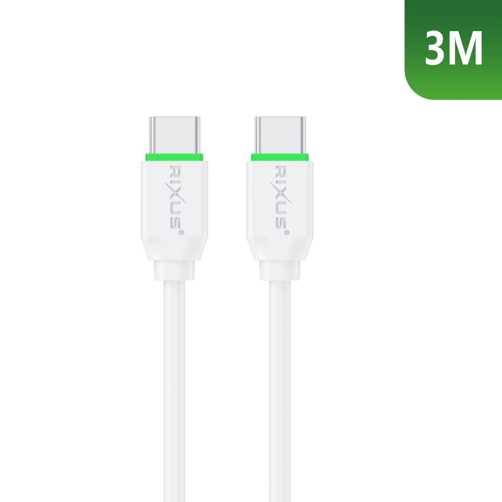 Câble USB-C vers USB-C Charge Rapide et Données Rixus RX2017 3m