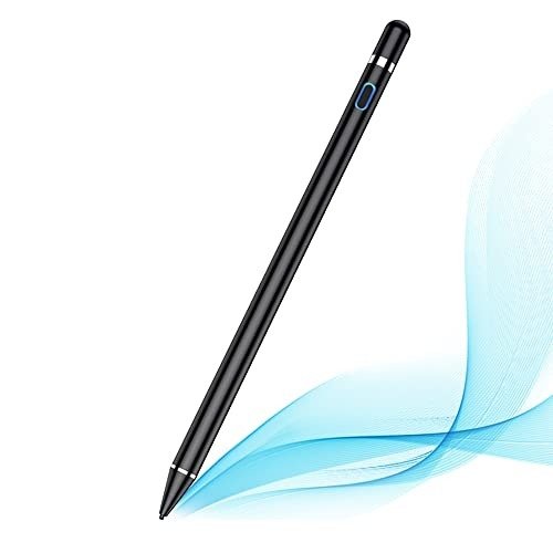 Stylet Actif Pointe Fine 1,5mm pour Écran Tactile iPad et Smartphones Noir