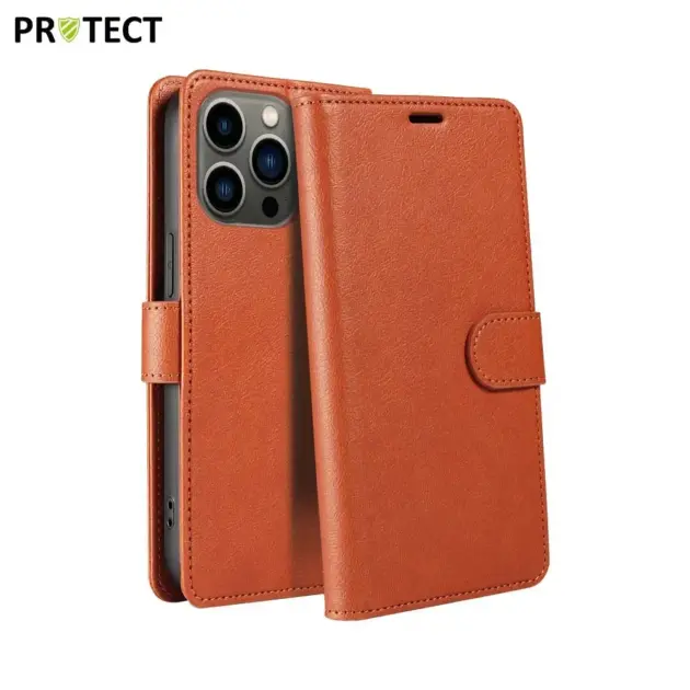 Housse de Protection Portefeuille IP011 PROTECT pour Apple iPhone 12 / 12 Pro - Marron