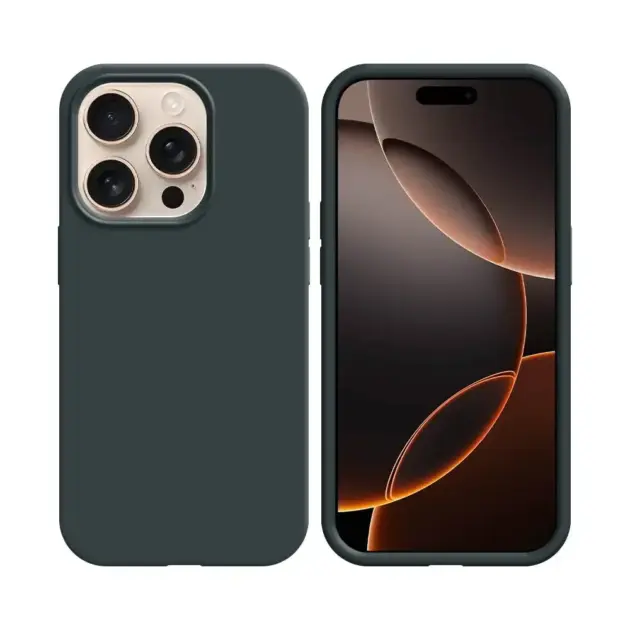 Coque Silicone Compatible pour Apple iPhone 16 Pro (#18) Noir
