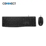 Pack Clavier et Souris Filaire CONNECT AZERTY Noir