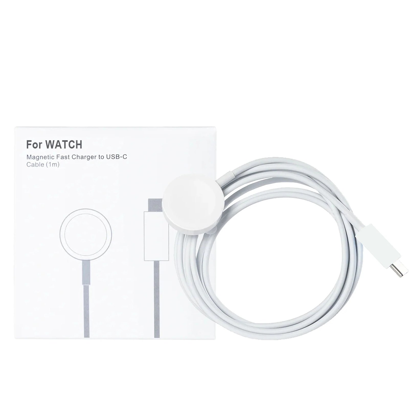 Câble Chargeur Magnétique Montre Connectée vers USB-C 1m Blanc