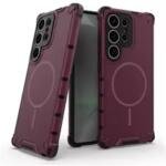 Coque magnétique antidérapante MagSafe pour Samsung Galaxy S25 - Prune