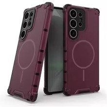 Coque magnétique antidérapante MagSafe pour Samsung Galaxy S25 - Prune