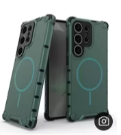 Coque magnétique antidérapante MagSafe pour Samsung Galaxy S25 - Vert Foncé