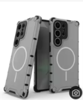 Coque magnétique antidérapante MagSafe pour Samsung Galaxy S25 Ultra - Gris